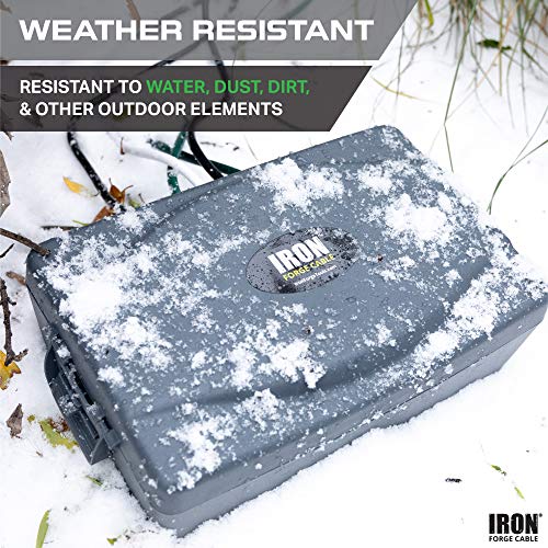 Iron Forge Weatherproof Water Resistant Extension Cord Connection Box, Outdoor Plug Cover For Electrical Connections, Power Tools, Power Strips Landscape And Holiday Lightings - Gray #TOP3