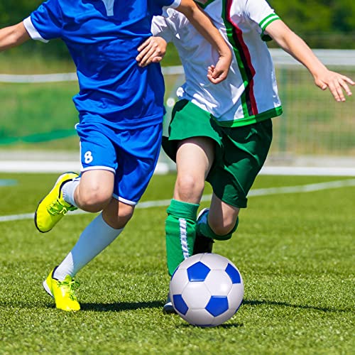 Hydren 4 Pack Soccer Ball With Pump Size 4, Size 5, Outside Sport Soccer Ball Machine Stitched Ball For Game Training Practice Youth Adult Soccer Players (Classic, Size 5) Black/Blue #TOP4