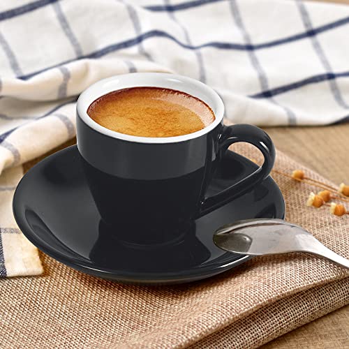 Ionegg Porcelain Espresso Cup With Saucer, Espresso Shot Cup, 80Ml/2.7Oz, Black… #TOP1