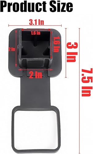 Miniatura 2 de BESULEN Cubierta de enganche de remolque de 2 pulgadas, inserción de tubo receptor de remolque de bandera estadounidense, cubierta de tubo de