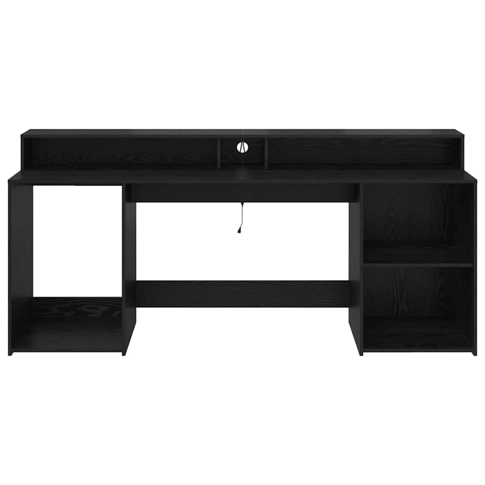 Gecheer Scrivania Rovere Nero 200 x 55 x 91 cm Legno Multistrato