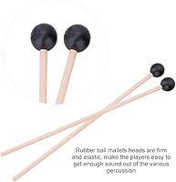 Vista 3 de Marimba Mallets, Teclado Suave Mango De Madera De Goma Mallets Instrumento Accesorio De Percusión