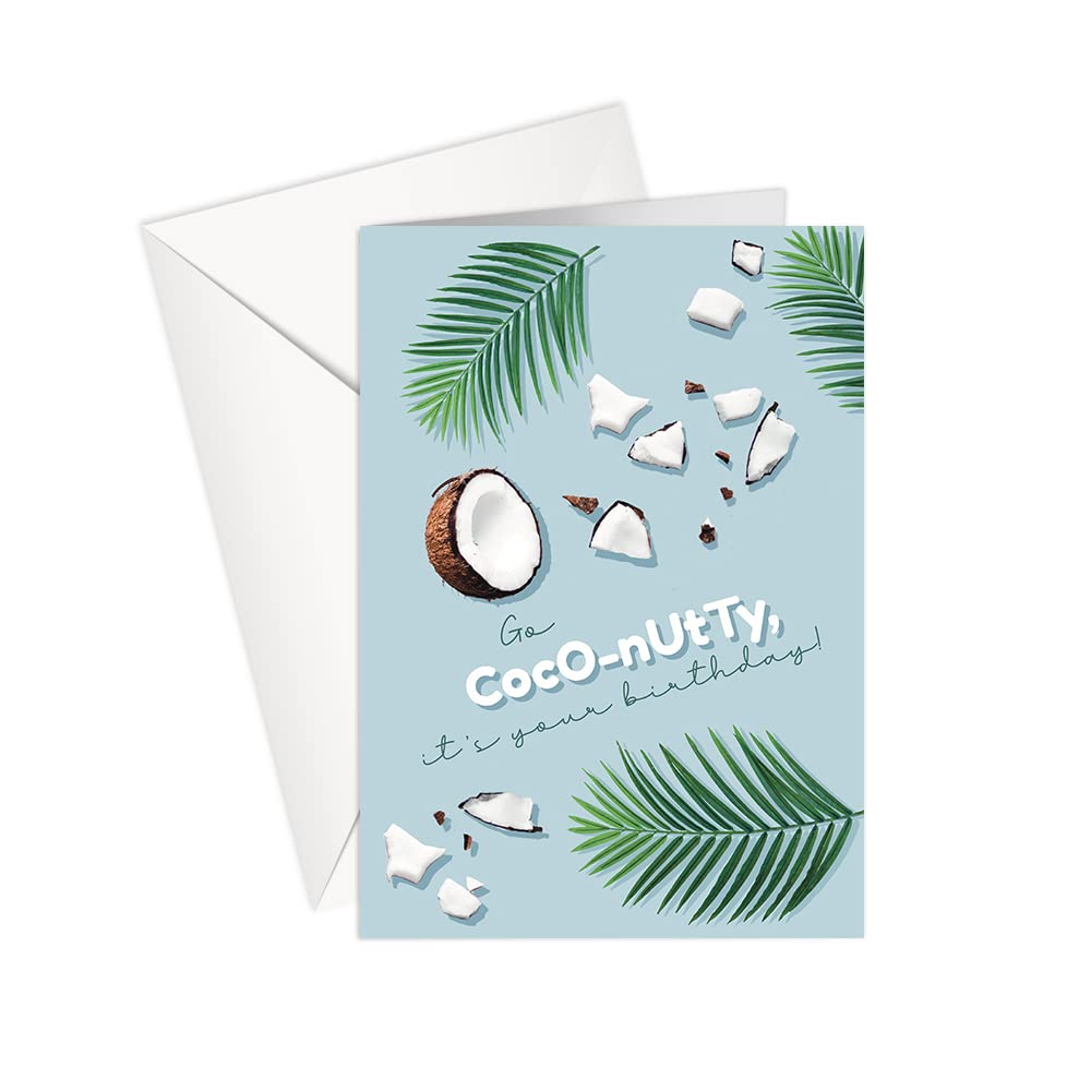 Greeting Card - Birthday | HAPPY BIRTHDAY | GO COCO-NUTTY, IT'S YOUR BIRTHDAY | SharetheLove (Standard A5)