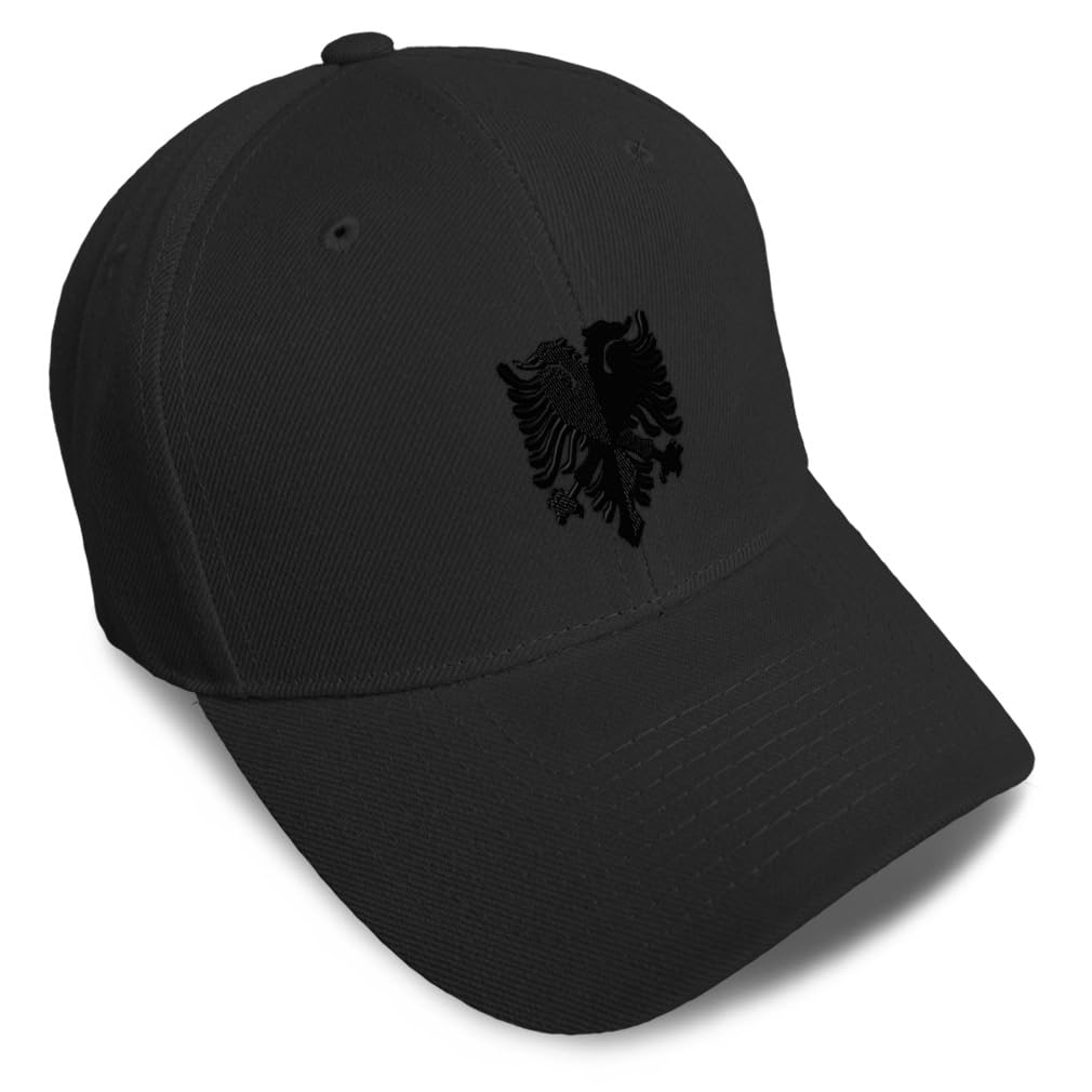Baseball Caps for Men & Women Embroidered Albanian Eagle Black Embroidery Ladies & Men Baseball Hats