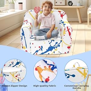  Cuddly-Toddler-Chair-Kids-Snuggly-Soft-ArmchairKids-Sofa-Chair-with-Washable-and-Removable-CoverToddler-Foam-Chair-with-Friendly-Carrying-Handle-Reading-Couch-for-Boys-and-Girls