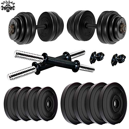 Image of BULLAR 30 Kg Adjustable Dumbbells Set with Pair of Dumbbell Rods and Pvc Weight Plates
