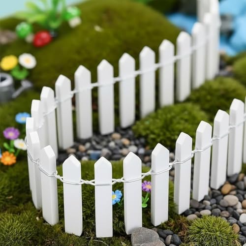 Image of ORTIZA Miniature Garden Fence 2 Pcs 90cm Wood Picket with DIY Decor Use | Compact Border Design for Small Plant Areas, Adds Neat Layout, Durable Wood Build, Easy Setup for Outdoor Decor
