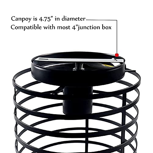 Lysed Small Ceiling Light Fixture Rustic Hallway Light Fixtures Ceiling, E26 E27 Base Black Industrial Semi Flush Mount Ceiling Light, For Entryway, Porch, Kitchen Over Sink Light Fixtures #TOP3