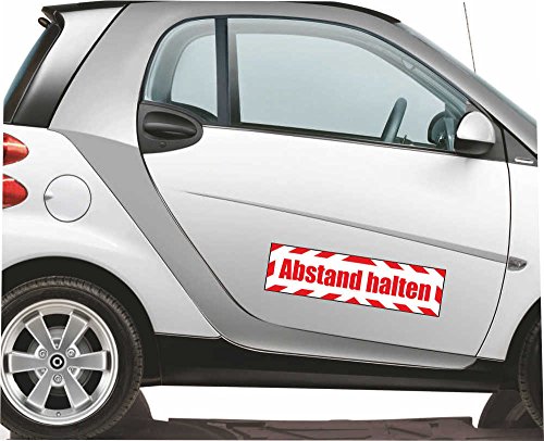 INDIGOS UG - Magneetbord afstand houden met frame 45 x 12 cm reflecterend - magneetfolie voor auto - vrachtwagen - truck - bouwplaats - bedrijf - Afbeelding 3