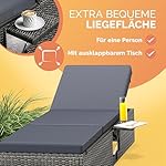 Casaria Sonnenliege mit Klapptisch und Auflage