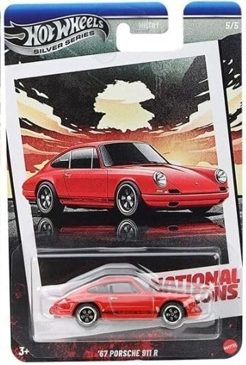 Hot Wheels National Icons Collection – Silver Series Premium 4‑Car Die‑Cast Set, 1:64 Scale, Ages 3+ (Bundle of 4)