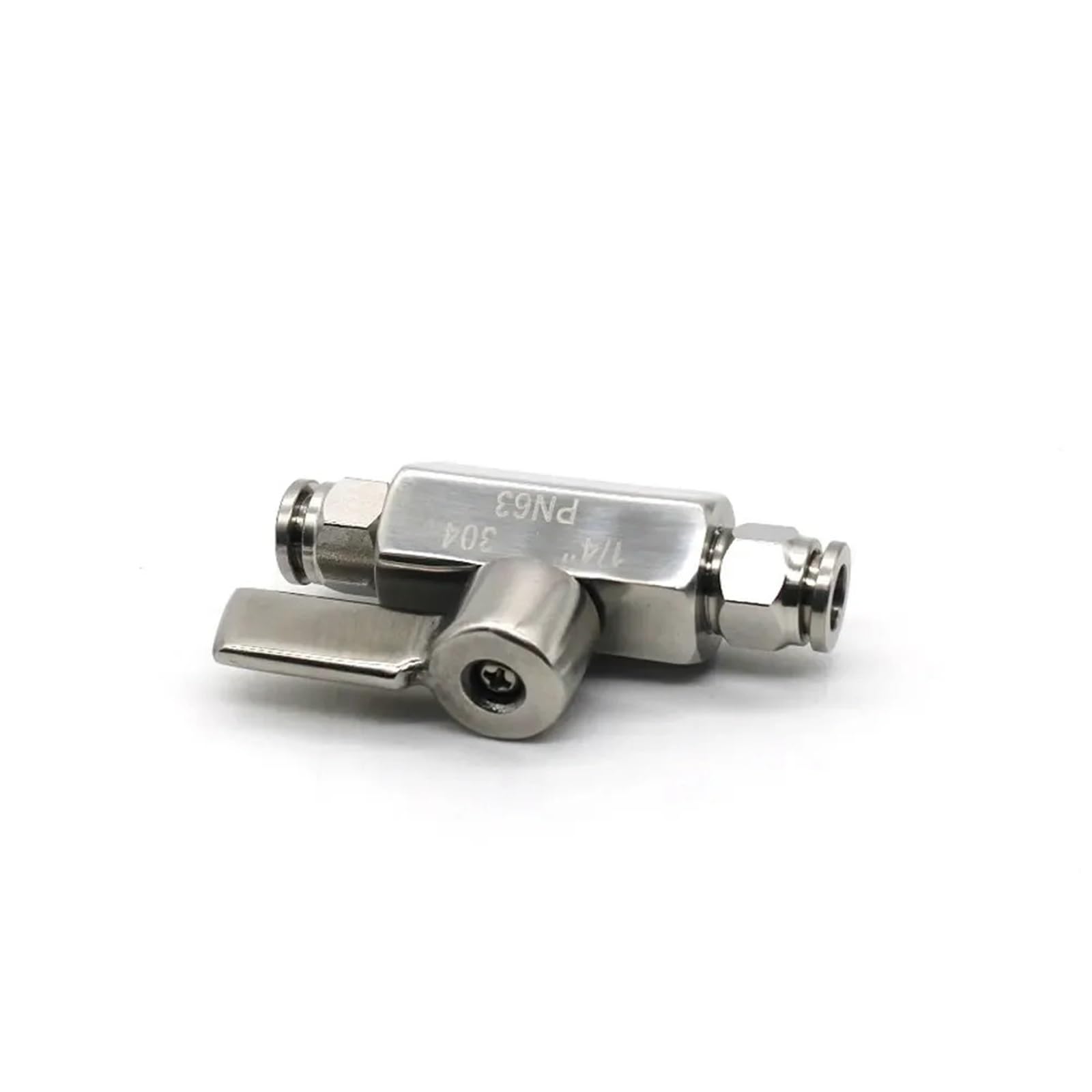 Mini zawór kulowy ze stali nierdzewnej 304 1/4 3/8 1/2 cala BSPT Push Fit 6-20 mm instrukcja, 1 szt.(1/4inch Female 16mm)