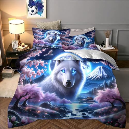 Parure de lit loup 3D microfibre de qualité supérieure