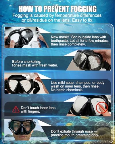Aegend Swim Goggles with Nose Cover for Adults, Tempered Glass Mask miniatura 6