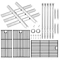 Criditpid Grill Replacement Parts for Charbroil Performance 5 Burner 463448021 463455021 463450022 463451022 463459021 463458021, Grill Grates, Heat Plates, Burners and Igniter for Charbroil Parts