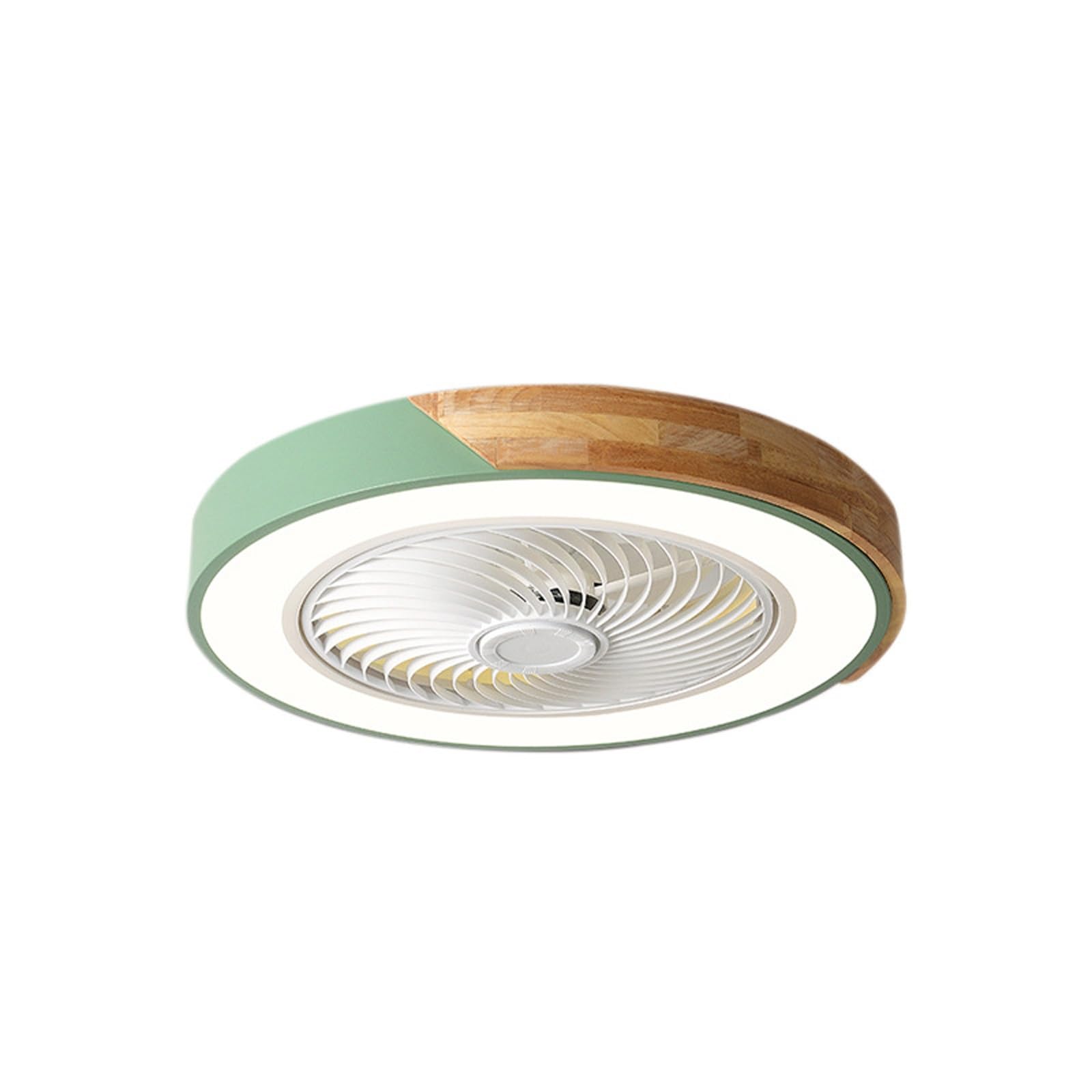 LYUCAYHQ Fan Light, Low Profile Ceiling Fans with Lights and Remote, Reversible, Dimmable, Noiseless for Bedroom, Indoor, 20 Inch(Green)