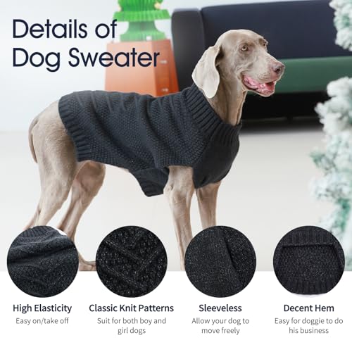 IECOii-Dog-Sweater-Large-Size-DogLarge-Dog-Sweater-for-Male-Female-DogsNeutral-Thick-Warm-Dog-SweaterXL-Dog-Sweater-for-Christmas-Thanksgiving-HalloweenBeagle-Corgi-Large-Dog-SweatersDarkgrey-XL IECOii Dog Sweater Large Size DogLarge Dog Sweater for Male Female DogsNeutral Thick Warm Dog SweaterXL Dog Sweater for Christmas Thanksgiving HalloweenBeagle Corgi Large Dog SweatersDarkgrey XL