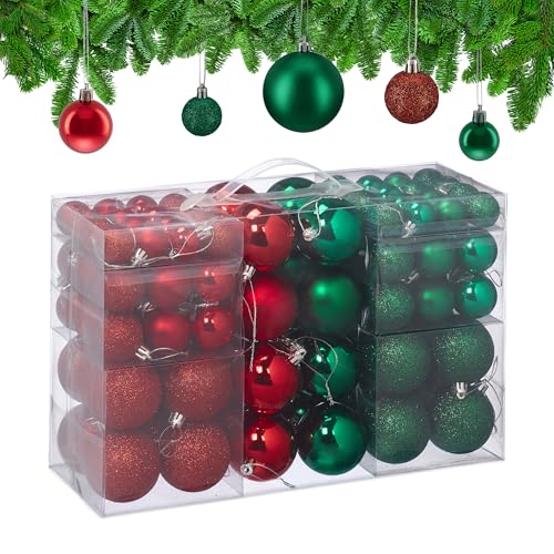 Relaxdays Weihnachtskugeln 100er Set, Weihnachtsdeko, matt, glänzend,...