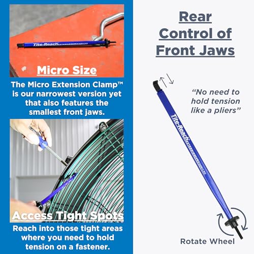 Image of Original TITE-REACH Micro Extension Clamp, Thinnest Version, Mini-Vise Tool, Nut & Bolt Holder, Made for Tight Spaces