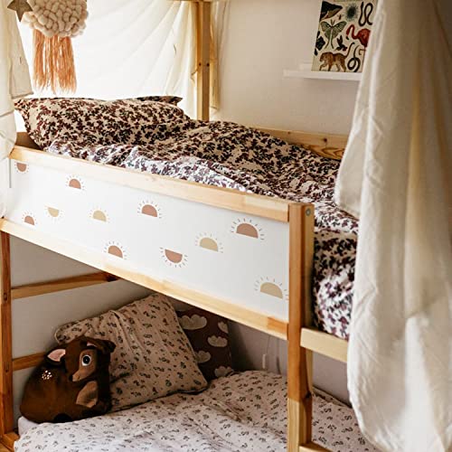 Neukids 48pcs Sonne Wandtattoo Kinder, Boho Halbe Sonne Wandsticker Kinderzimmer Babyzimmer, Wandaufkleber Wohnzimmer Schlafzimmer Flur Selbstklebend Deko Aufkleber