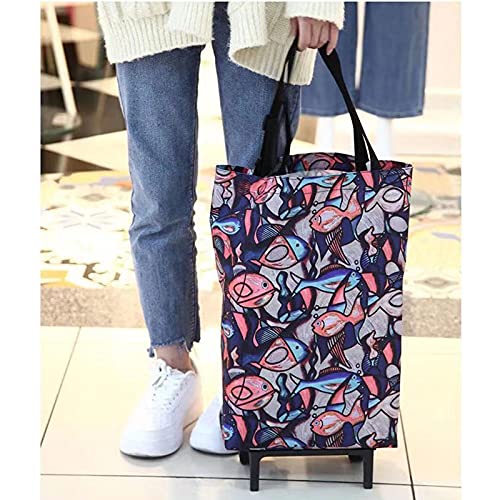 TTWLJJ Einkaufstrolley Klappbare Sackkarre Multifunktionale wasserdichte Einkaufstasche Mit Großer Kapazität… – Bild 3