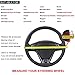 15 Inch Universal Car Steering Wheel Cover Leather (Artificial) Stitch On Wrap with Needle & Thread DIY Red and Blue Splice for BMW Etc