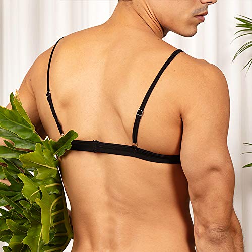 Secret Male Fitted Lace Bra for Men, Slim Mens Tank Top Shirts with Sheer Fabric, Wire-Free Support4