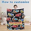 Crabread Personalized Kids Blanket for Boys, Custom Truck Blanket with Name, Cool for Son Grandson Brother, Cozy Motorcycle Construction Flannel Throws for Toddler Children Teens Adults #2