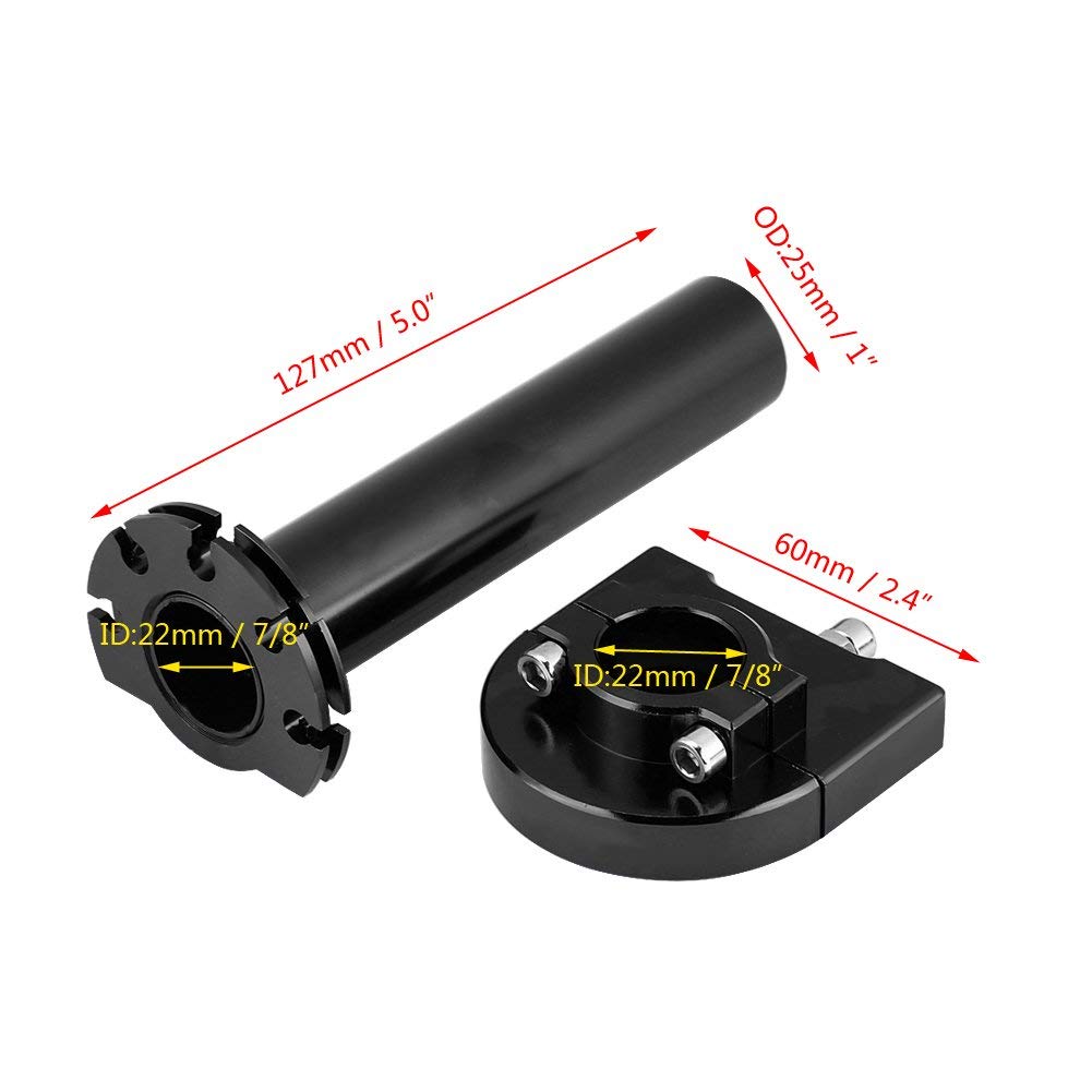 7/8 "22 mm universal manillar acelerador apretones de agarre acelerador para motocicleta Scooter Dirt Bike(Black)