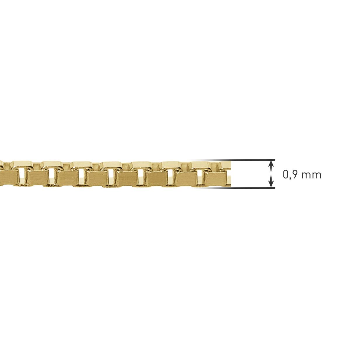 trendor feine Veneziakette Gold 333 / 8K mit Zwischenöse Breite 0,9 mm | zauberhafte Halskette aus Echtgold, dieser Halsschmuck ist eine wunderschöne Geschenkidee