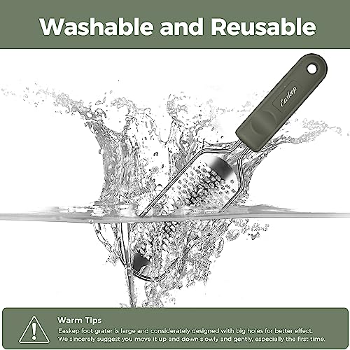 Image of Foot File Foot Scrubber Pedicure - Callus Remover for Feet Easkep Professional Grater Rasp Foot Scraper Corns Callous Removers Cracked Dead Skin Remover for Dry and Wet Feet (Grey Green)