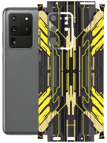 Image of AtOdds - Full Body Back Screen Guard Protector Film - Lamination Wrap Skin Sticker Compatible with Samsung Galaxy S20 Ultra | Scratchproof Matte Finish (Cyber Yellow)