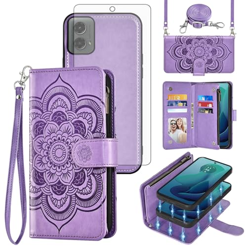 Protection Moto G 5G 2024 antichoc avec verre trempé et bandoulière