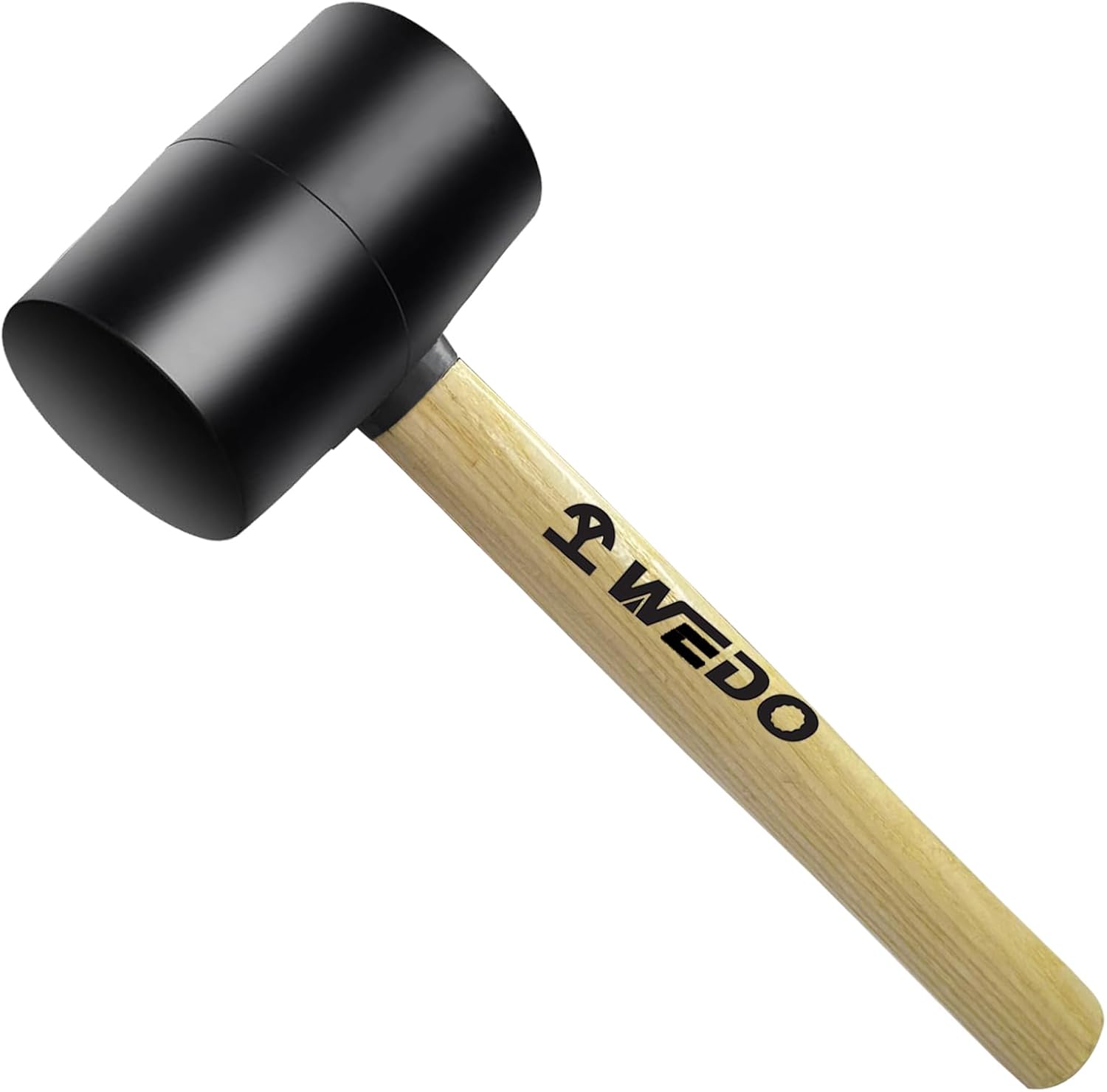 WEDO Rubber Mallet Hammer With Wooden Handle, 24oz, Deadhead Rubber Mallet, Rubber Mallet for Camping, Flooring, Woodworking