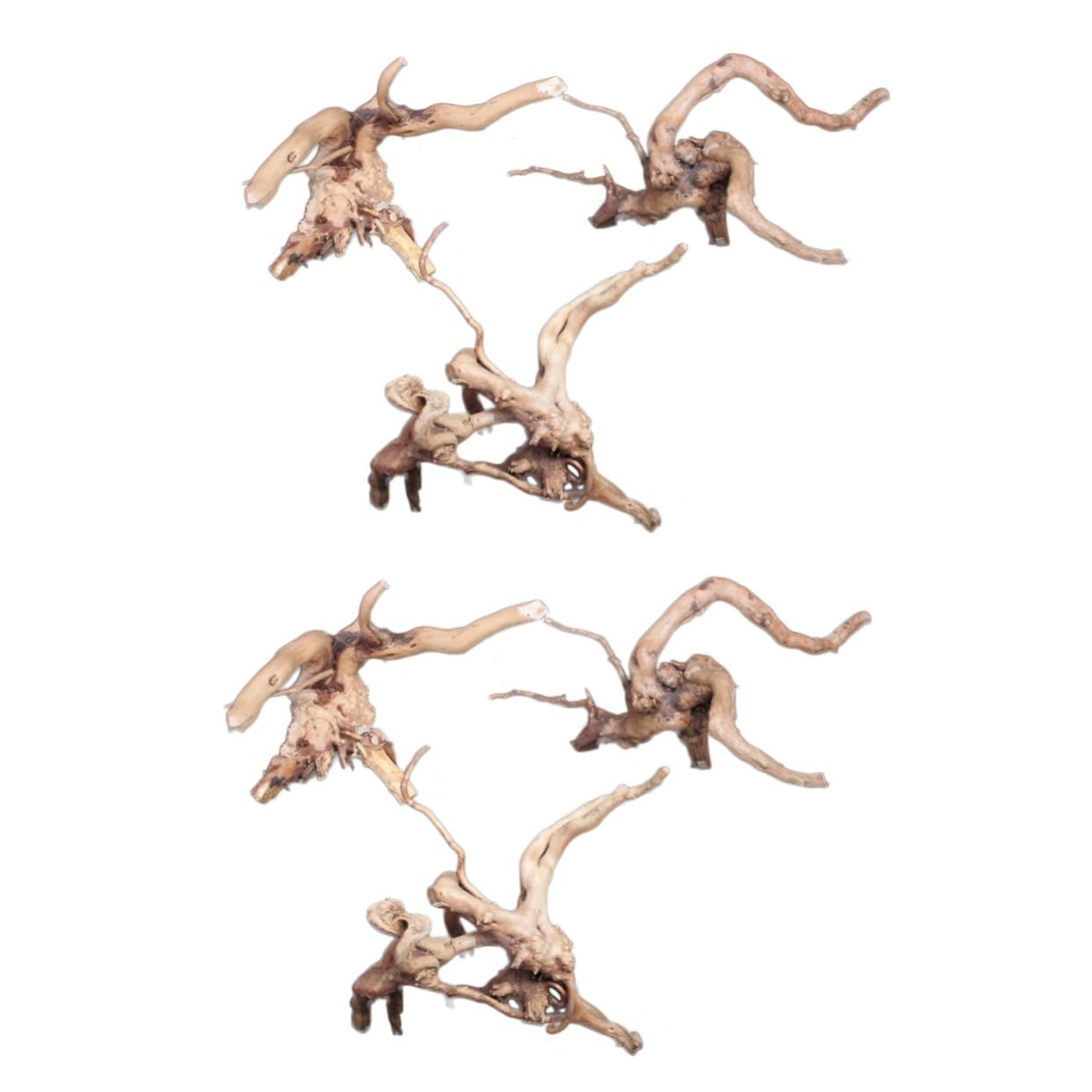 DOITOOL 2stücke Natural Wood Aquarium Ornament Miniatur Baumwurzel Für Aquarienlandschaft Für Dekoration Und Versteckmöglichkeiten Für Fische