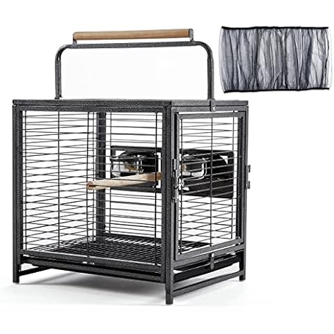 Yaheetech Vogelkäfig Reisevogelkäfig mit Handgriff Vogelvoliere Kleintierkäfig Vogelhaus Cover