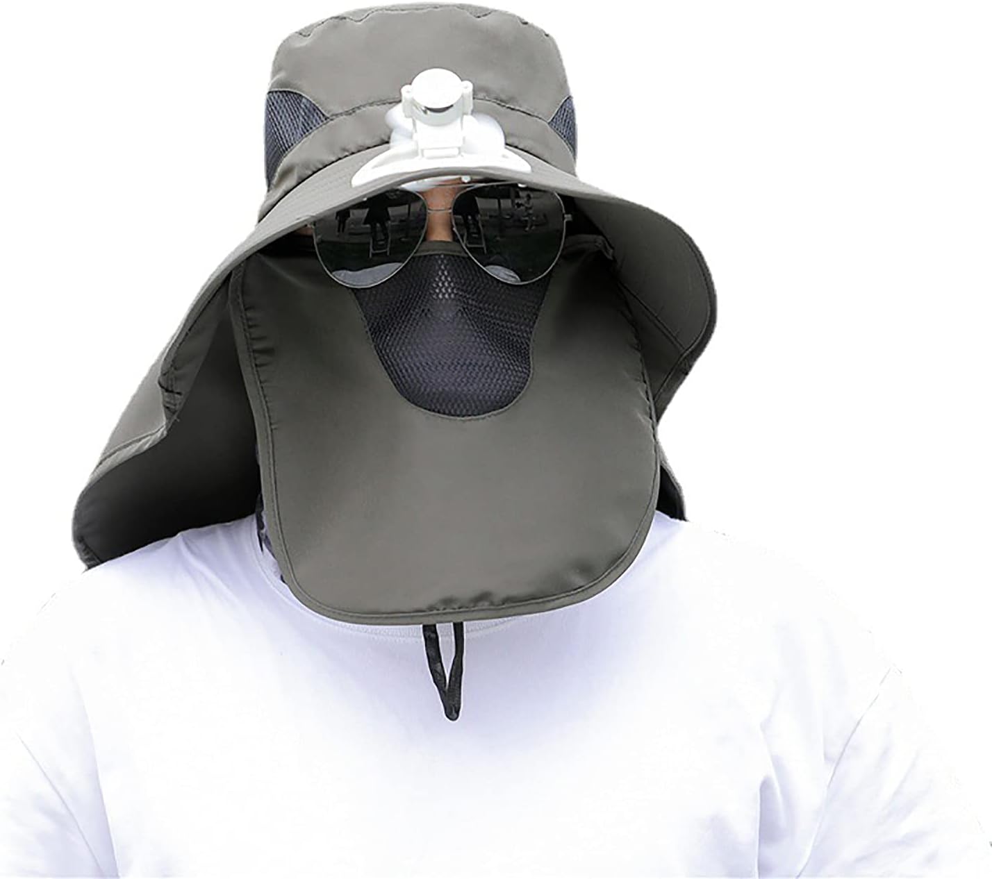 Yajun Sun Hats With Fan For Man Outdoor Fishing Anti-UV Sunscreen Travel Cap Summer Outdoor Detachable Wide Brim Fisherman Hats