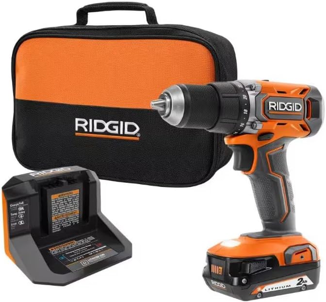 RIDGID 18V Cordless 1/2 in. Drill/Driver KIT with 2.0 AH Battery and Charger R860010K