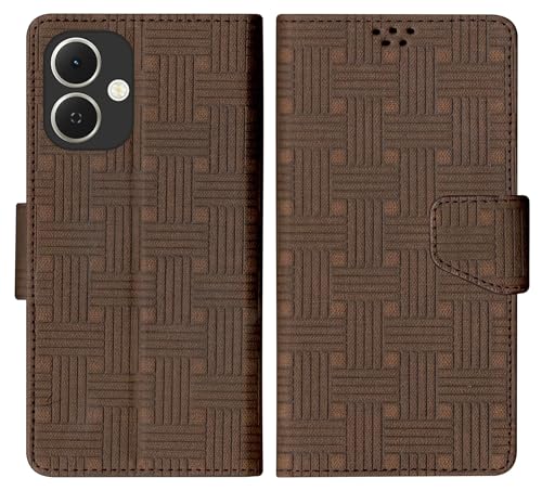 Image of SBMS Flip Cover for Tecno Spark GO 2 Back Cover Case with Magnatic Closure | Inbuilt Stand | Card & Money Pocket (Mat Brown)