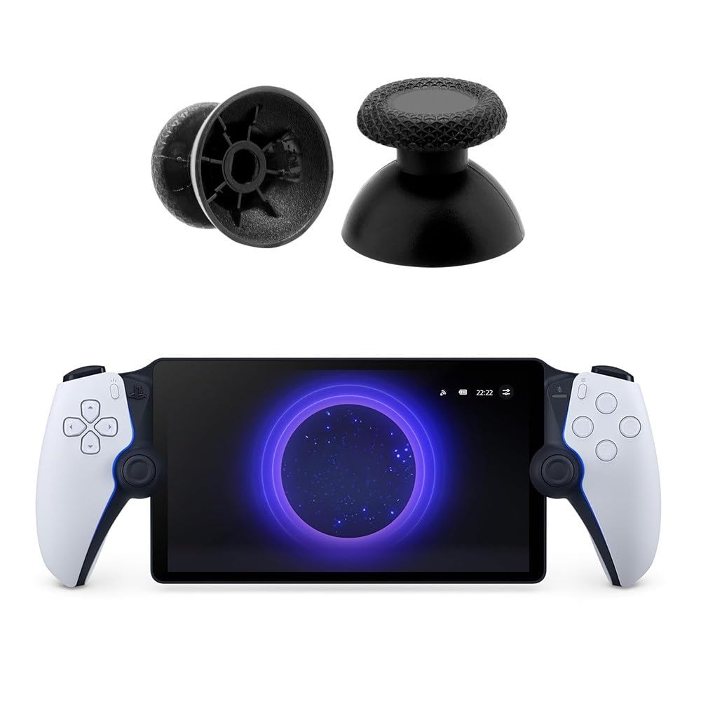 2 Pack Black Thumbsticks Replacement Kit for PS Portal, ToneBar Analog Stick Caps Button for PlayStation Portal Remote Player, Repair Accessories with Repair Tools - 2