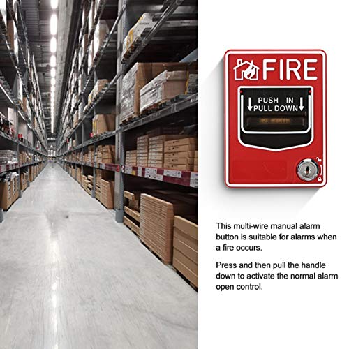 Feuermelder, manuelle Zugstation mit doppelter Aktion Brandmelder-Rufpunkt-Ton- und Lichtalarm mit Tastensperre für das Home Office Hotel Restaurant