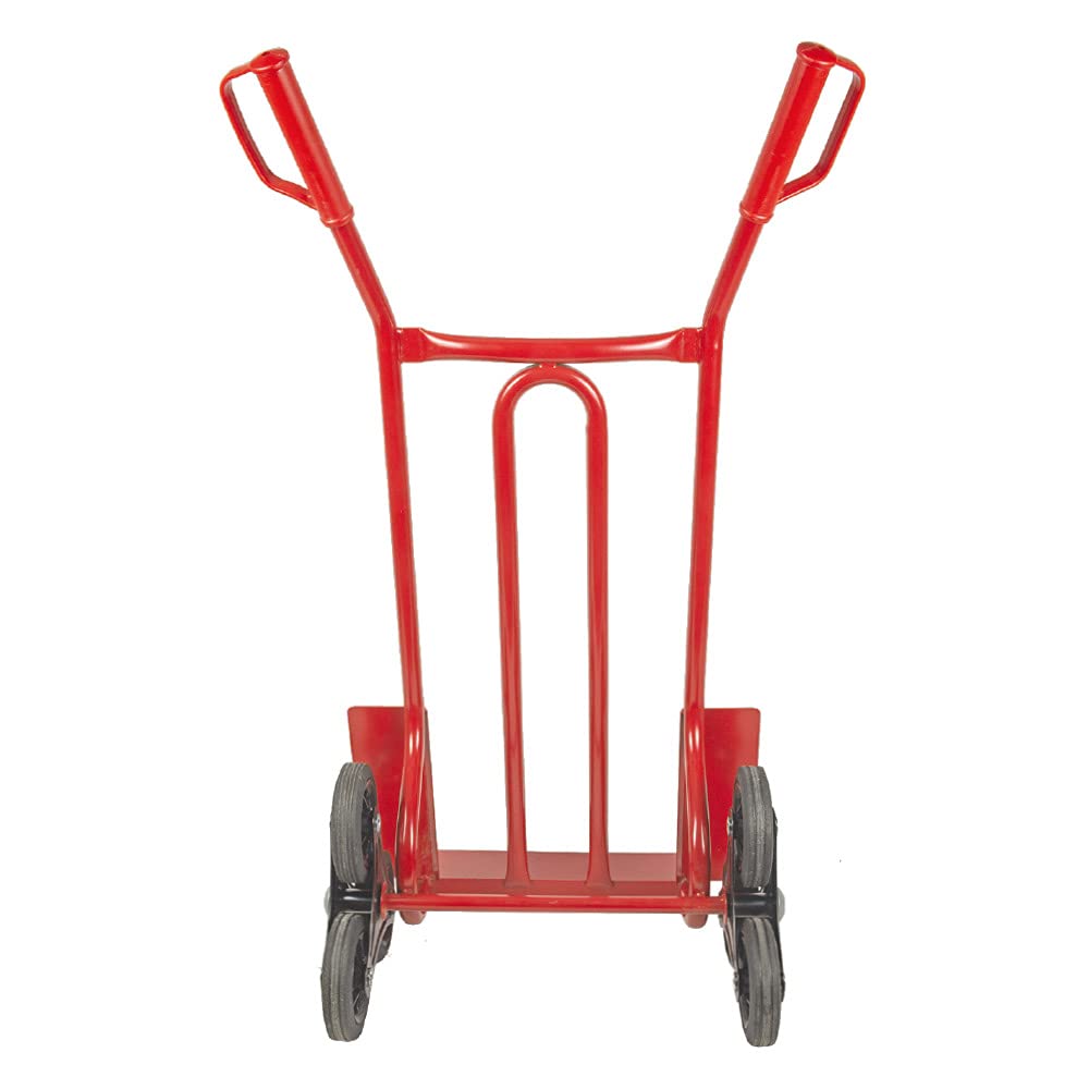 TRESTLES S01HS Rot Sackkarre | Treppensteiger | Sternräder | Stahlgestänge | pannensicheres Rad | 250 kg Tragkraft | Made in EU