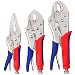 WORKPRO 3-piece Locking Pliers Set, 10-inch Curved Jaw, 7-inch Curved Jaw and 6-1/2-inch Straight Jaw