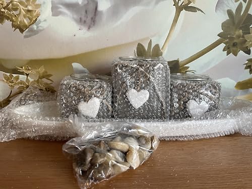 khevga Shabby Chic Tealight Holder Set of 3 – Grey Provence Heart Design, Elegant Candle Holders for Home Decoration, Table, Gift Idea, or Special Occasions - Cosy Home Interiors khevga Shabby Chic Tealight Holder Set of 3 – Grey Provence Heart Design, Elegant Candle Holders for Home Decoration, Table, Gift Idea, or Special Occasions - Image 7