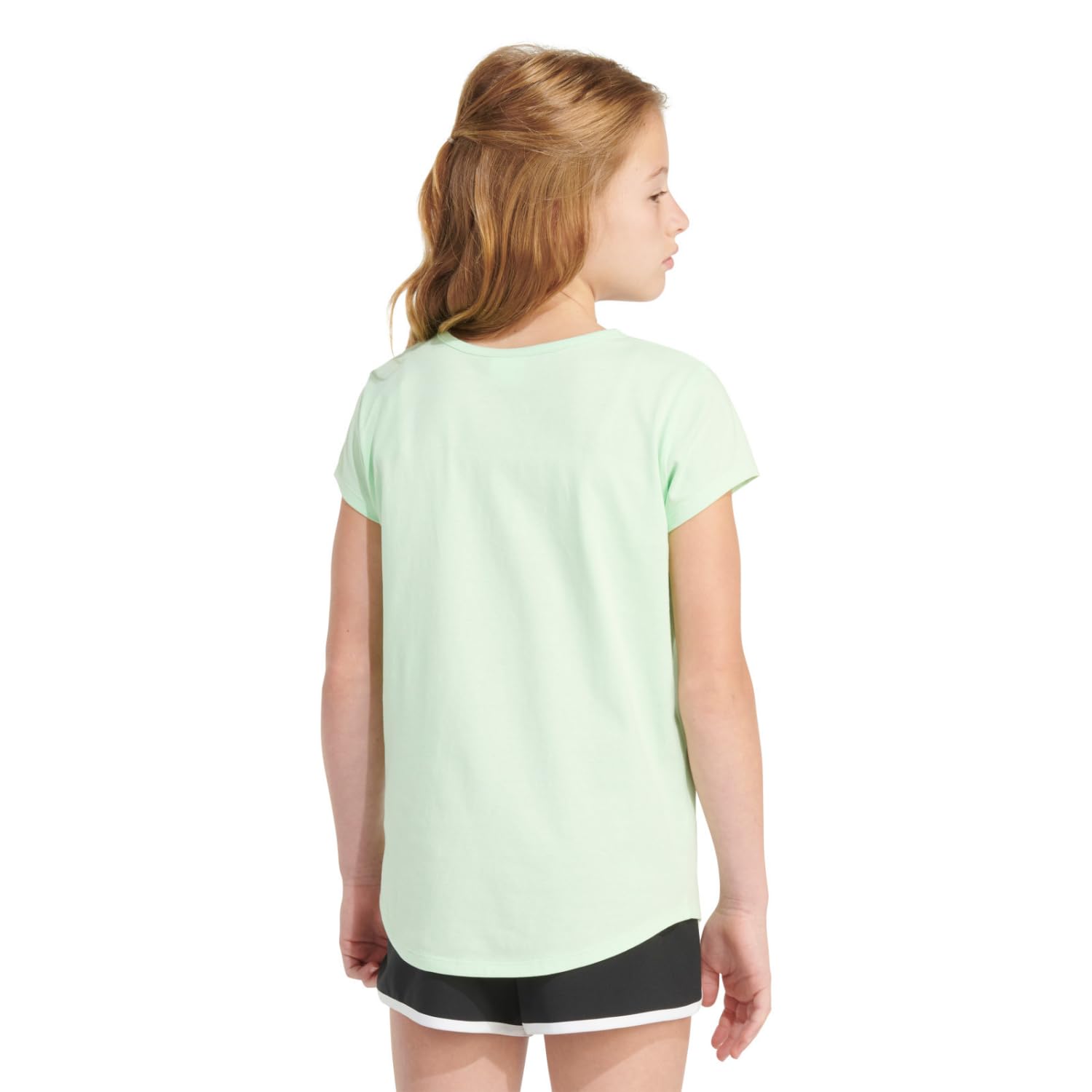 adidas Short Sleeve Cotton Scoop Neck Tee T-Shirt T-Shirt Girocollo in Cotone a Maniche Corte Bambine e Ragazze (Pacco da 1)