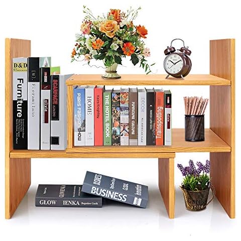 Bambus Schreibtisch-Organizer, Schreibtisch-Ablage, Mehrzweck-Bücherregal für Büro und Zuhause Cover
