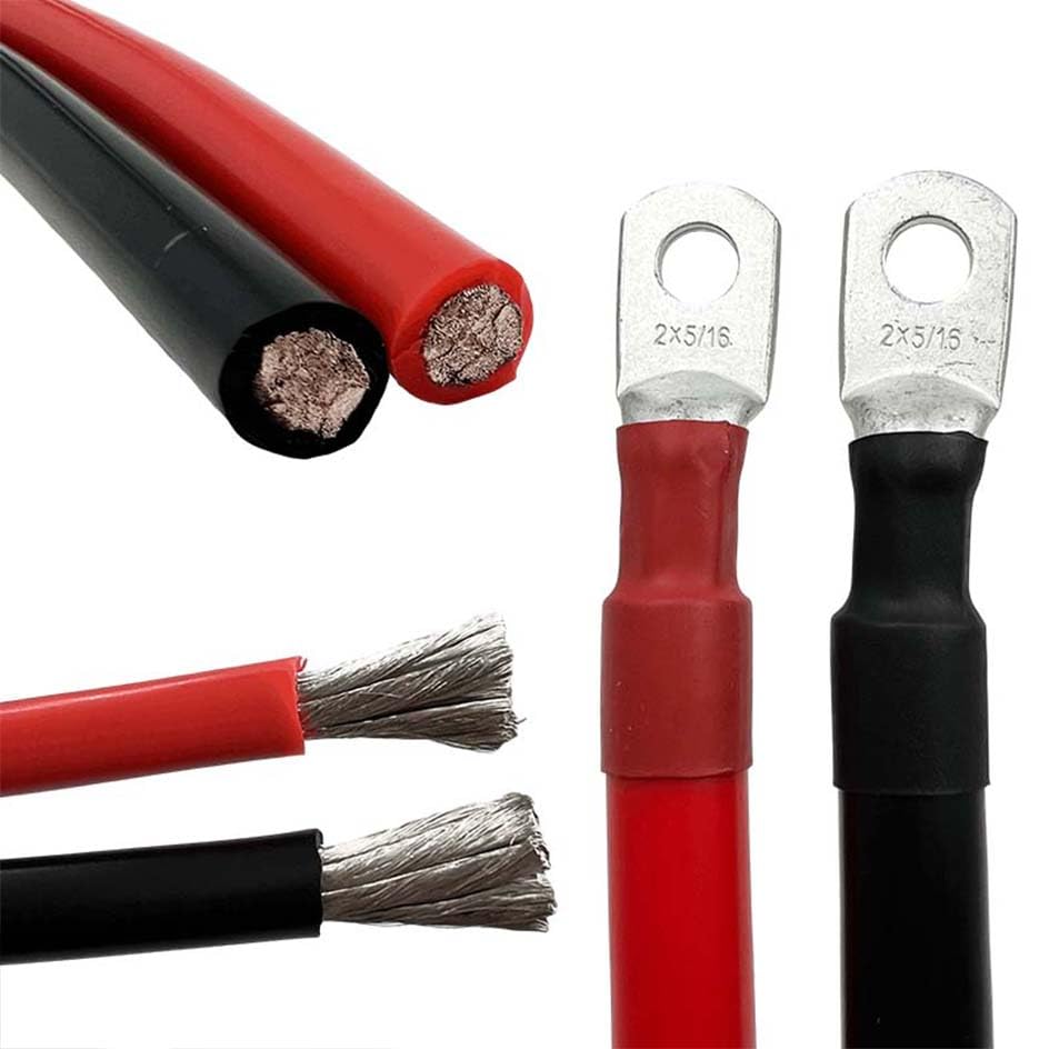 Przewód elektryczny, Akumulatory fotowoltaiczne M10 w kolorze czerwonym i czarnym z ultramiękkim przewodem silikonowym miedzianym kablem o długości 0, 2, 4, 6, 8 AWG, niestandardowa(6 AWG,30CM)