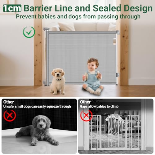 Ycozy Treppenschutzgitter Türschutzgitter Ausziehbar 0-140 cm Kinderschutzgitter Einhändiges Öffnen Absperrgitter für Baby und Haustiere Schutzgitter Treppe Innen Außenbereich (Grau)