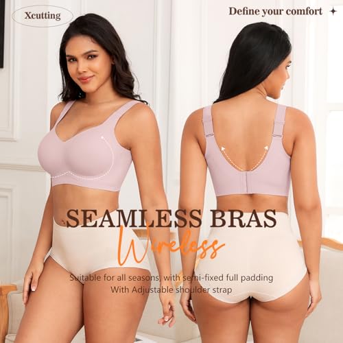Image of Xcutting Women Wirefree Bras for Women Full Coverage No Underwire Everyday Bras Comfortable Wireless Padded Bras