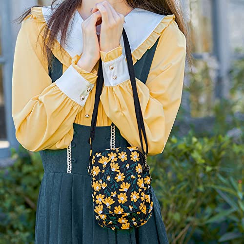 Image of SILKAREA Embroidered Cute Mini Crossbody Bag for Women Small Handbags Wristlet Wallet Bag Cell-phone Pouch Coin Purse